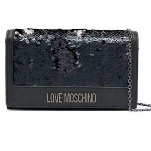 NWT Love Moschino Black Sequin Shoulder Bag